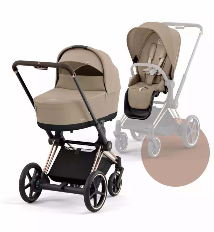 Cybex ePriam 4 yhdistelm=C3=A4vaunut s=C3=A4hk=C3=B6avusteinen cozy be=
ige wauva - Yhdistelmävaunut - 521002373-PCB - 1