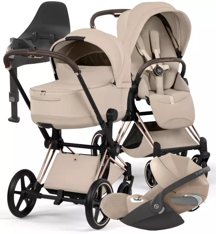 Cybex Priam Style Lastenvaunujen Starttipaketti Cloud T turvakaukalolla ja jalustalla - Yhdistelmävaunut - 526000221SPYCB - 1