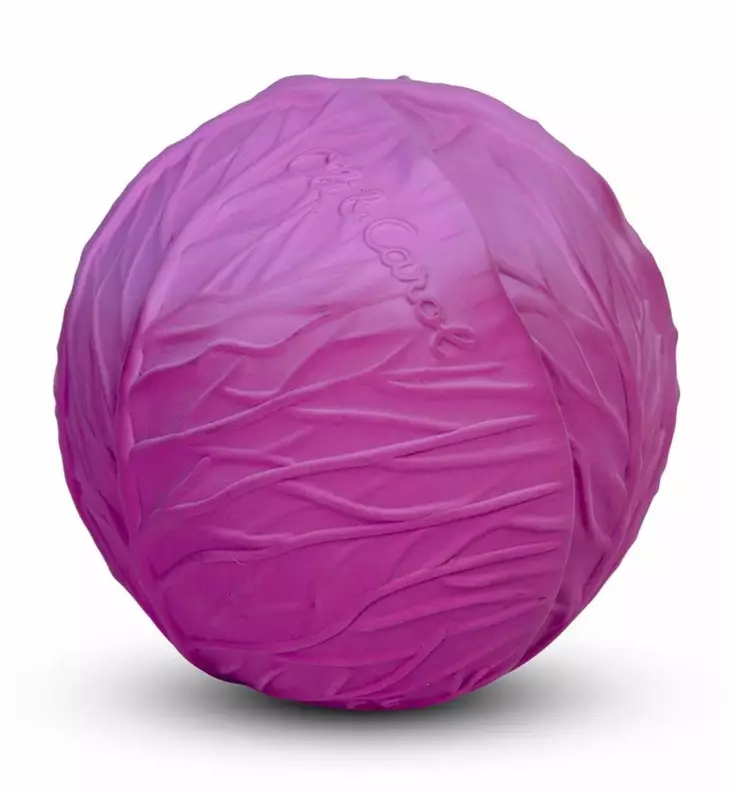 Oli&Carol lasten vauvan pallo punakaali ekologinen eettinen lelu wauva - Vaunu- ja aktiviteettilelut vauvoille - L-BALL-PURPLE-CABB - 1