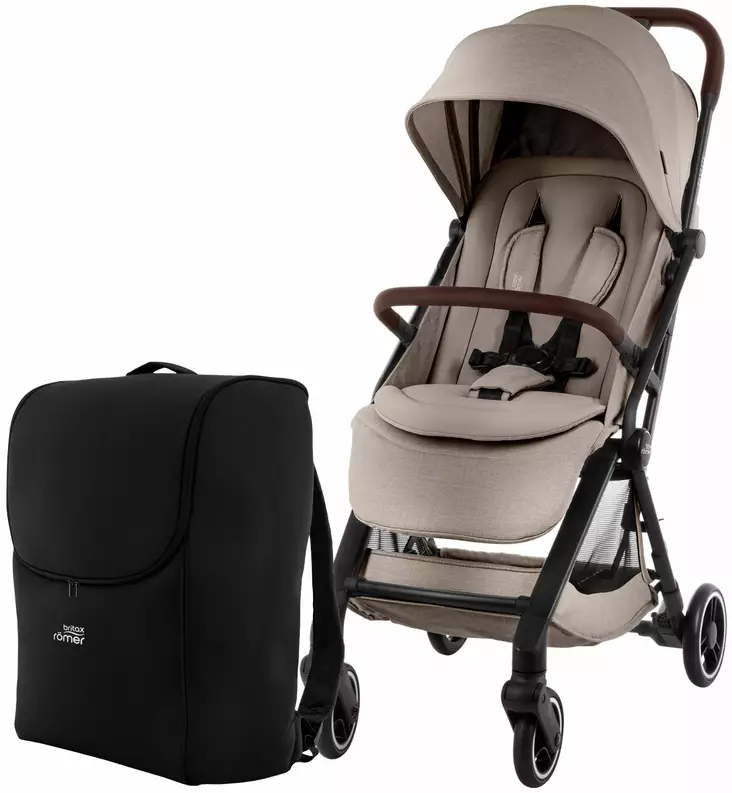 britax flylite käsimatkatavarakokoiset matkarattaat kuljetuslaukulla teak wauva - Matkarattaat - 2000041983-B - 1