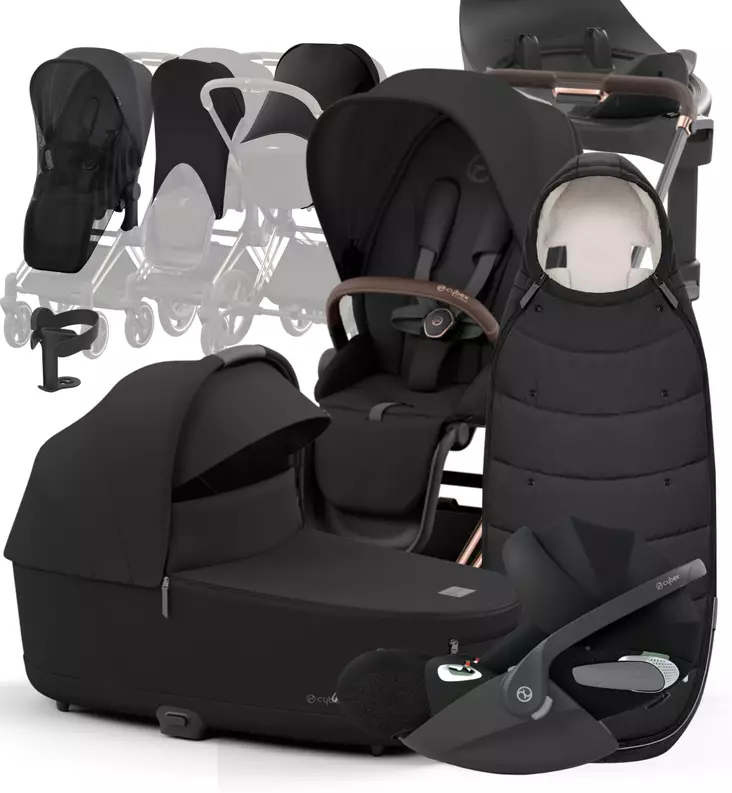 Cybex ePriam 4 Lastenvaunujen Starttipaketti lisävarusteilla sepia black wauva - Yhdistelmävaunut - 521002349-PLVSB - 1