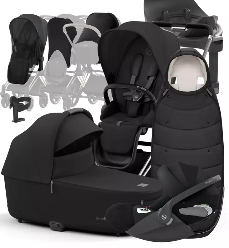Cybex ePriam 4 Lastenvaunujen Starttipaketti lisävarusteilla sepia black wauva - Yhdistelmävaunut - 521002357-PLVSB - 1
