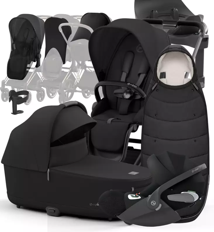 Cybex ePriam 4 Lastenvaunujen Starttipaketti lisävarusteilla sepia black wauva - Yhdistelmävaunut - 521002365-PLVSB - 1