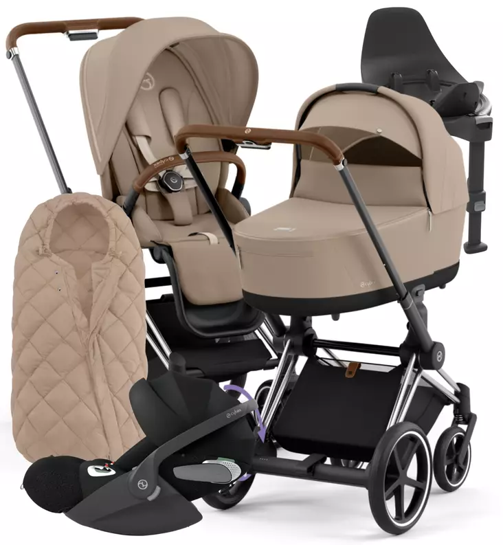 Cybex ePriam 4 Lastenvaunujen Starttipaketti turvakaukalolla ja jalustalla + Snøgga lämpöpussi Wauva - Vaunujen Starttipaketit - 521002349-SNPCB - 1