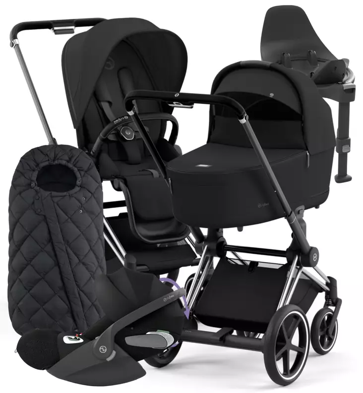 Cybex ePriam 4 Lastenvaunujen Starttipaketti turvakaukalolla ja jalustalla + Snøgga lämpöpussi wauva - Vaunujen Starttipaketit - 521002357-SNPSB - 1