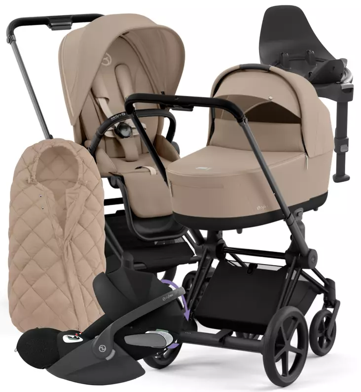Cybex ePriam 4 Lastenvaunujen Starttipaketti turvakaukalolla ja jalustalla + Snøgga lämpöpussi Wauva - Vaunujen Starttipaketit - 521002365-SNPCB - 1