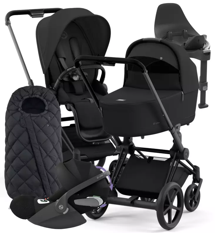 Cybex ePriam 4 Lastenvaunujen Starttipaketti turvakaukalolla ja jalustalla + Snøgga lämpöpussi wauva - Vaunujen Starttipaketit - 521002365-SNPSB - 1