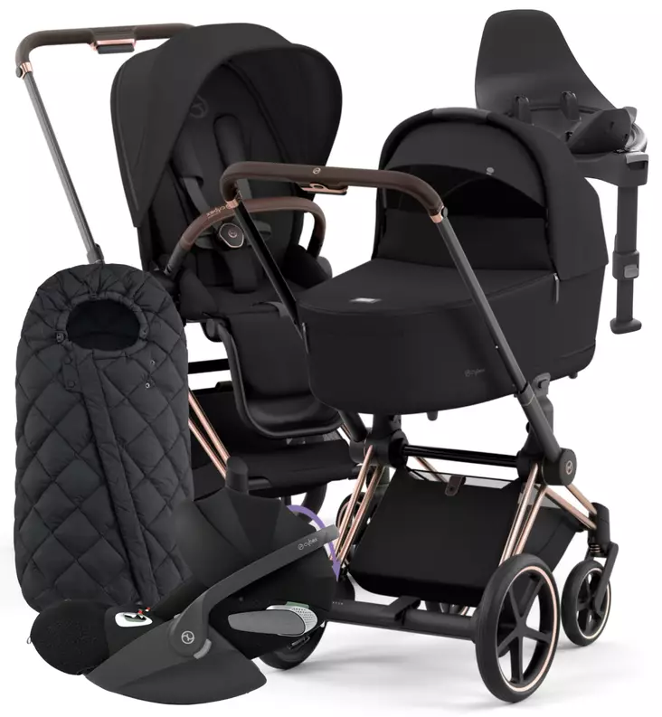 Cybex ePriam 4 Lastenvaunujen Starttipaketti turvakaukalolla ja jalustalla + Snøgga lämpöpussi wauva - Vaunujen Starttipaketit - 521002373-SNPSB - 1