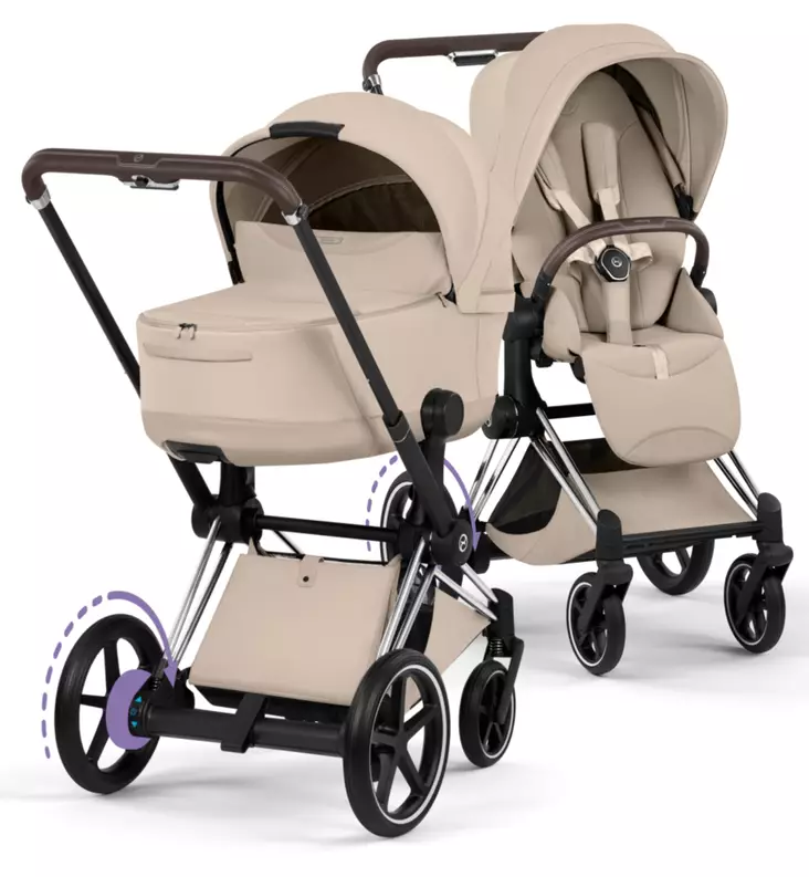 Cybex ePriam Style Sähköavusteiset Lastenvaunut chrome brown cozy beige wauva - Yhdistelmävaunut - 526000231-PYCB - 1