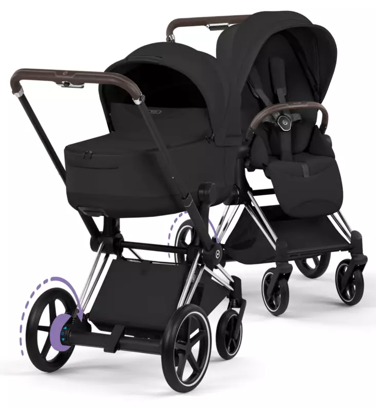 Cybex ePriam Style Sähköavusteiset Lastenvaunut chrome brown sepia black wauva - Yhdistelmävaunut - 526000231-PYSB - 1