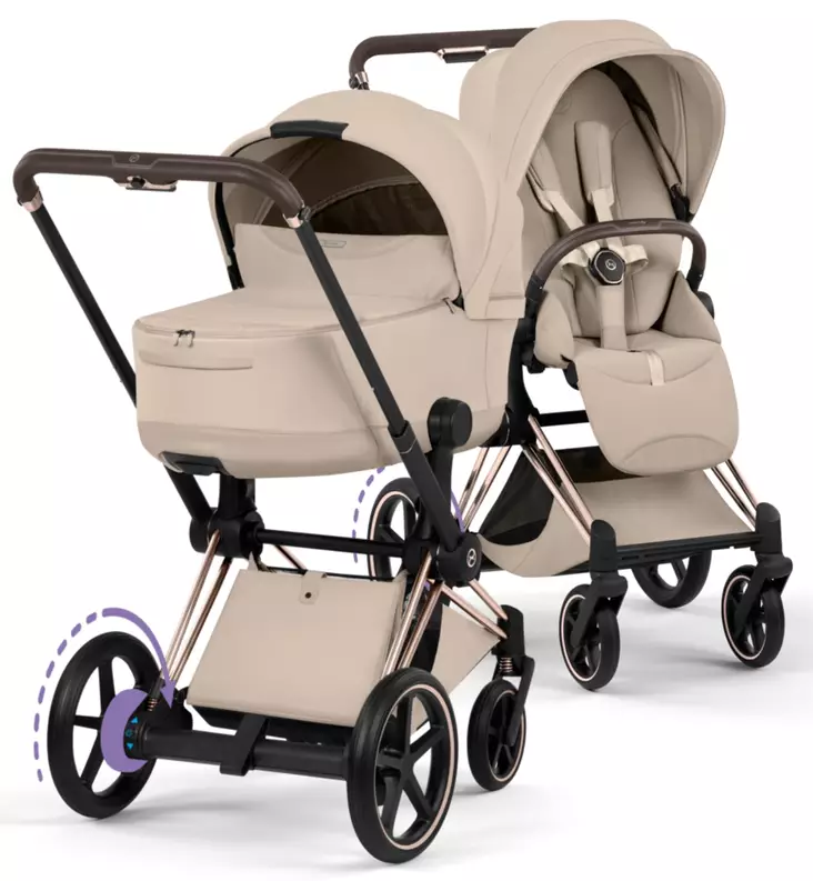 Cybex ePriam Style Sähköavusteiset Lastenvaunut rose gold cozy beige wauva - Yhdistelmävaunut - 526000255-PYCB - 1