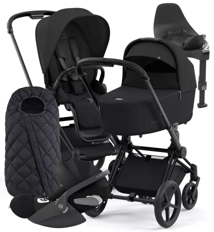 Cybex Priam 4 Lastenvaunujen Starttipaketti turvakaukalolla ja jalustalla + Snøgga lämpöpussi wauva - Vaunujen Starttipaketit - 521002331-SPSB - 1