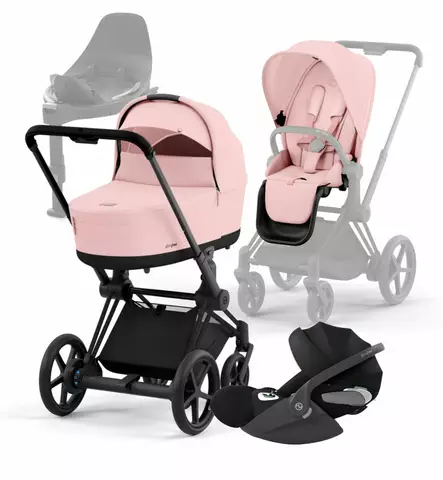 Cybex_ePriam4_Starttipaketti_PeachPink_MattBlack_CloudT_BaseT_wauva - Yhdistelmävaunut - 521002365-SPMABLPC - 100