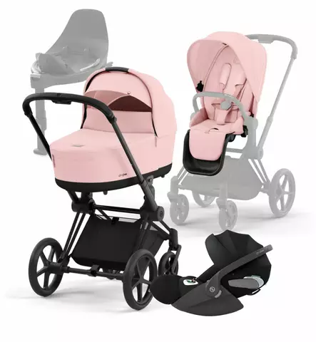 Cybex_Priam4_Starttipaketti_PechPink_MattBlack_CloudT_BaseT_wauva - Yhdistelmävaunut - 521002331-SPMABLPC - 90
