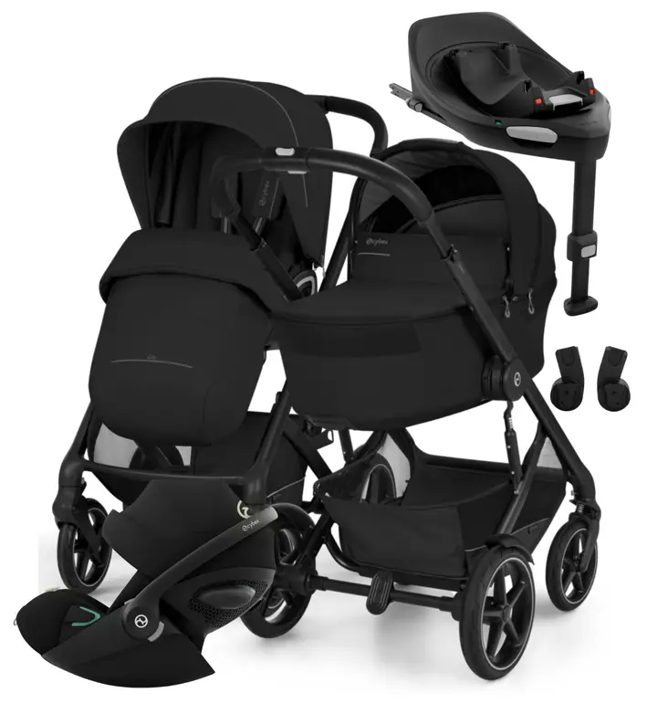 Cybex Talos S Lux Lastenvaunujen Starttipaketti Cloud G3 turvakaukalolla ja jalustalla moon black wauva - Yhdistelmävaunut - 526001727-PC - 1