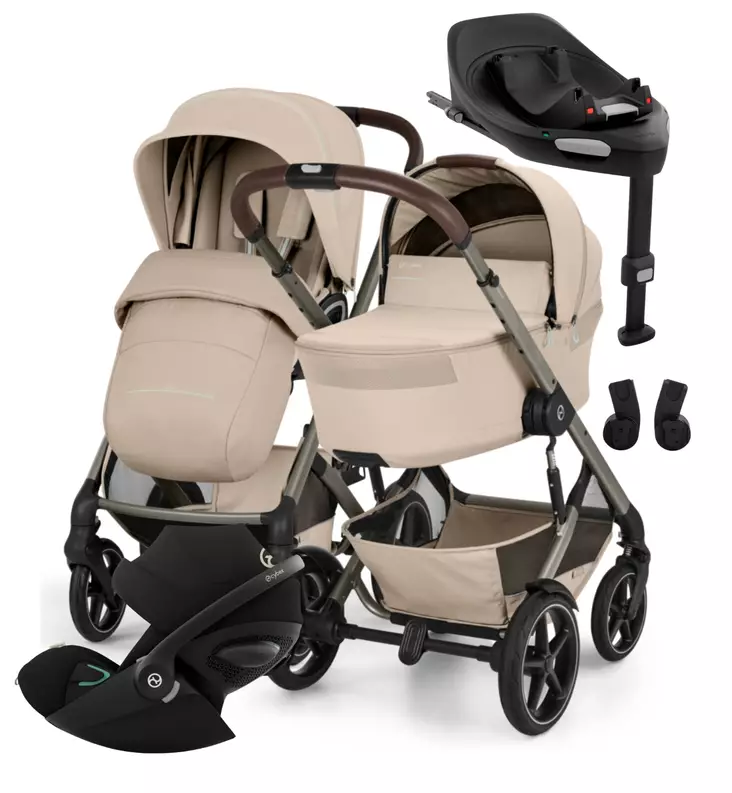 Cybex Talos S Lux Lastenvaunujen Starttipaketti Cloud G3 turvakaukalolla ja jalustalla almond beige wauva - Yhdistelmävaunut - 526001735-PC - 1