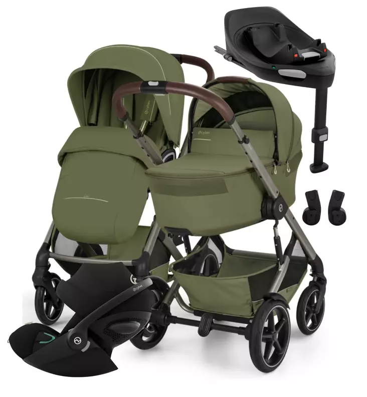 Cybex Talos S Lux Lastenvaunujen Starttipaketti Cloud G3 turvakaukalolla ja jalustalla moss green wauva - Yhdistelmävaunut - 526001739-PC - 1