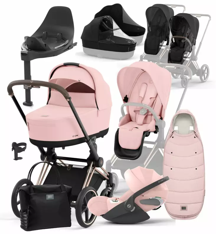 Cybex_Priam4_starttipaketti_All_in_one_PeachPink_RoseGold_CloudT_baseT_wauva - Yhdistelmävaunut - 521002337-APROGOPC - 1