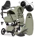Cybex Priam Style Lastenvaunujen All-in-One Starttipaketti sage green rose gold wauva - Yhdistelmävaunut - 526000221PALLSAGE - 1