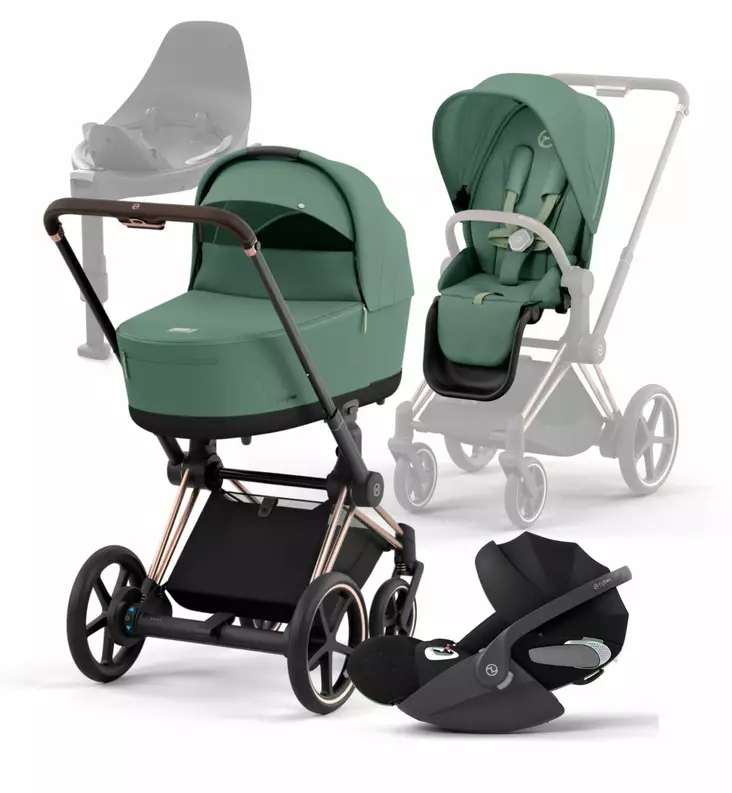 Cybex_ePriam4_starttipaketti_roseGold_LeafGreen_CloudT_baseT_wauva - Yhdistelmävaunut - 521002373-SPROGOLE - 1