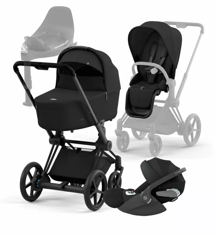 Cybex_ePriam4_Starttipaketti_SepiaBlack_MattBlack_CloudT_BaseT_wauva - Yhdistelmävaunut - 521002365-SPMABLSE - 100
