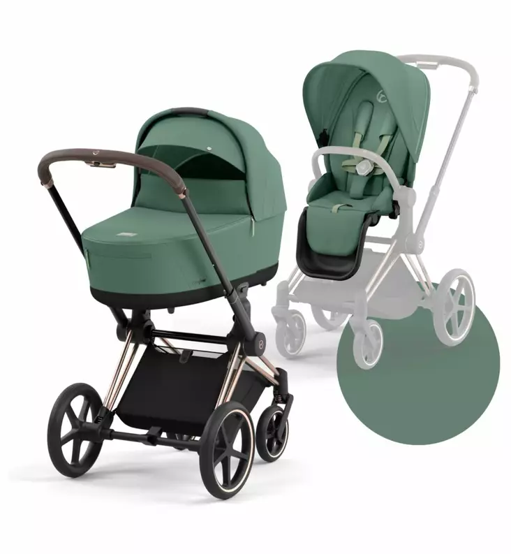 Cybex_Priam4_yhdistelmävaunut_LeafGreen_RoseGold_wauva - Yhdistelmävaunut - 521002337-PROGOLE - 1
