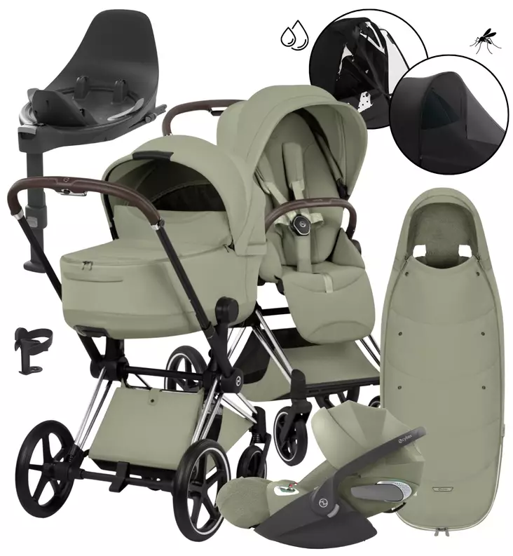 Cybex Priam Style Lastenvaunujen All-in-One Starttipaketti sage green  wauva - Yhdistelmävaunut - 526000201PALLSAGE - 1
