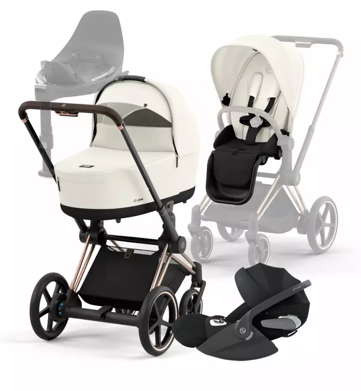 Cybex_ePriam_starttipaketti_OffWhite_RoseGold_CloudT_BaseT_wauva - Yhdistelmävaunut - 521002373-SPROGOOF - 1
