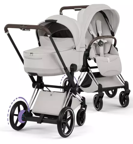 Cybex ePriam Style Sähköavusteiset Lastenvaunut chrome brown city grey wauva - Yhdistelmävaunut - 526000231-PYCG - 1