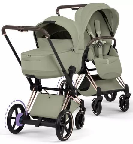 Cybex ePriam Style Sähköavusteiset Lastenvaunut rose gold sage green wauva - Yhdistelmävaunut - 526000255-PYSG - 1
