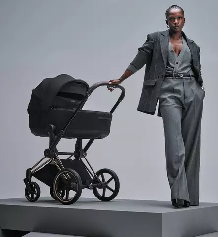 Cybex Priam Style Lastenvaunujen Starttipaketti Cloud T turvakaukalolla ja jalustalla matt black city grey wauva - Yhdistelmävaunut - 526000211SPYCG - 2