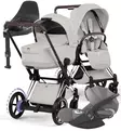 Cybex ePriam Style Sähköavusteiset Lastenvaunut Starttipaketti Cloud T turvakaukalolla ja jalustalla chrome brown city grey wauva - Yhdistelmävaunut - 526000231SPYCG - 1