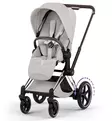 Cybex ePriam Style Sähköavusteiset Lastenvaunut Starttipaketti Cloud T turvakaukalolla ja jalustalla chrome brown city grey wauva - Yhdistelmävaunut - 526000231SPYCG - 4