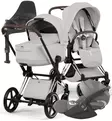 Cybex Priam Style Lastenvaunujen Starttipaketti Cloud T turvakaukalolla ja jalustalla chrome brown city grey wauva - Yhdistelmävaunut - 526000201SPYCG - 1