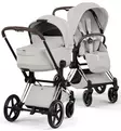 Cybex Priam Style Lastenvaunujen Starttipaketti Cloud T turvakaukalolla ja jalustalla chrome brown city grey wauva - Yhdistelmävaunut - 526000201SPYCG - 3