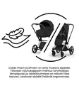 Cybex Priam Style Lastenvaunujen Starttipaketti Cloud T turvakaukalolla ja jalustalla chrome brown city grey wauva - Yhdistelmävaunut - 526000201SPYCG - 40