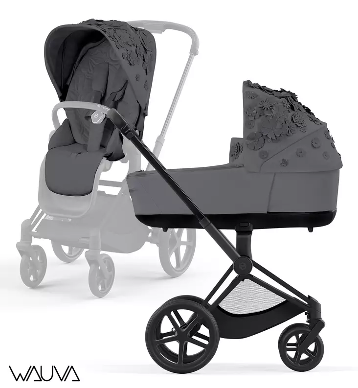 Cybex Priam Yhdistelmavaunut Wauva Fashion Simply Flowers Dream Grey - Yhdistelmävaunut - 521002331-PFSFg - 1