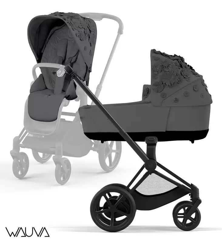Cybex ePriam Yhdistelmavaunut Wauva Fashion Simply Flowers Dream Grey - Yhdistelmävaunut - 521002365-PFeSFg - 1