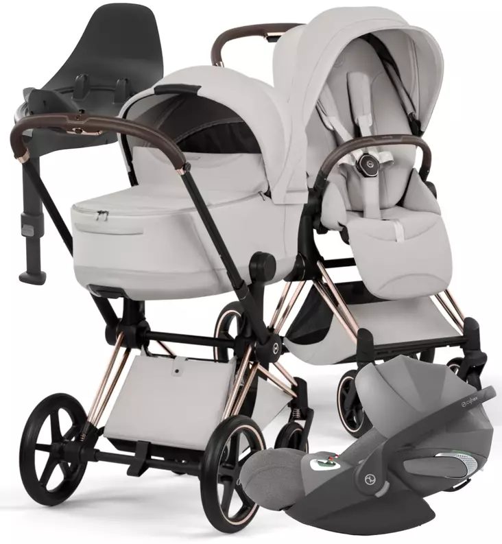 Cybex Priam Style Lastenvaunujen Starttipaketti Cloud T turvakaukalolla ja jalustalla - Yhdistelmävaunut - 526000221SPYCG - 1