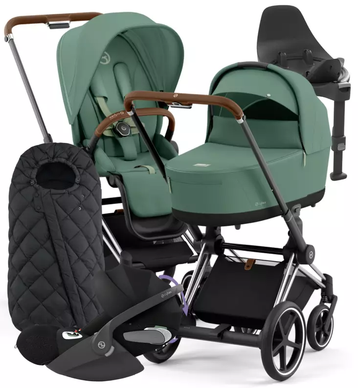Cybex ePriam 4 Lastenvaunujen Starttipaketti turvakaukalolla ja jalustalla + Snøgga lämpöpussi wauva - Vaunujen Starttipaketit - 521002349-SNPLG - 1
