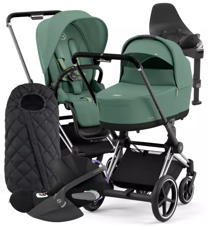Cybex ePriam 4 Lastenvaunujen Starttipaketti turvakaukalolla ja jalustalla + Snøgga lämpöpussi wauva - Vaunujen Starttipaketit - 521002357-SNPLG - 1