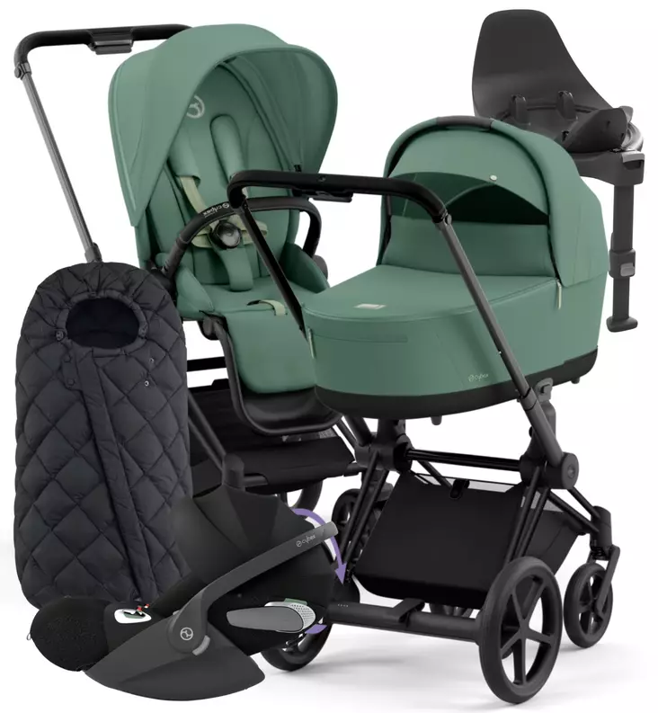 Cybex ePriam 4 Lastenvaunujen Starttipaketti turvakaukalolla ja jalustalla + Snøgga lämpöpussi wauva - Vaunujen Starttipaketit - 521002365-SNPLG - 1