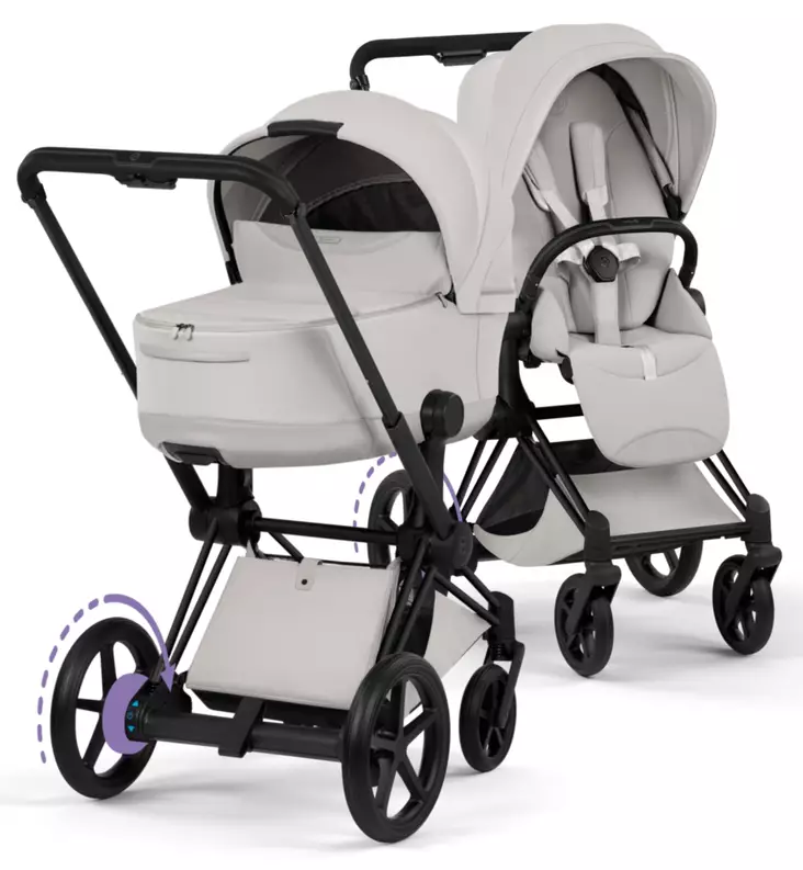 Cybex ePriam Style Sähköavusteiset Lastenvaunut matt black city grey wauva - Yhdistelmävaunut - 526000243-PYCG - 1