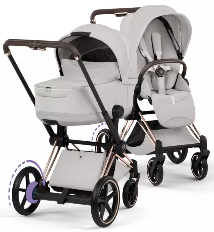 Cybex ePriam Style Sähköavusteiset Lastenvaunut rose gold city grey wauva - Yhdistelmävaunut - 526000255-PYCG - 1