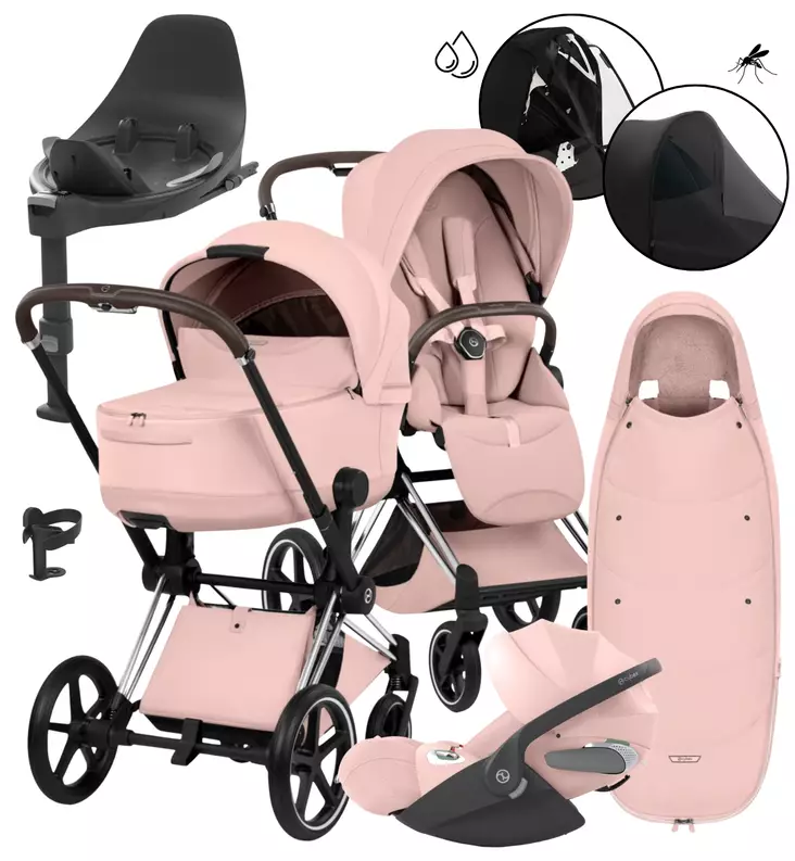 Cybex Priam Style Lastenvaunujen All-in-One Starttipaketti peach pink wauva - Yhdistelmävaunut - 526000201PALLPEACH - 1