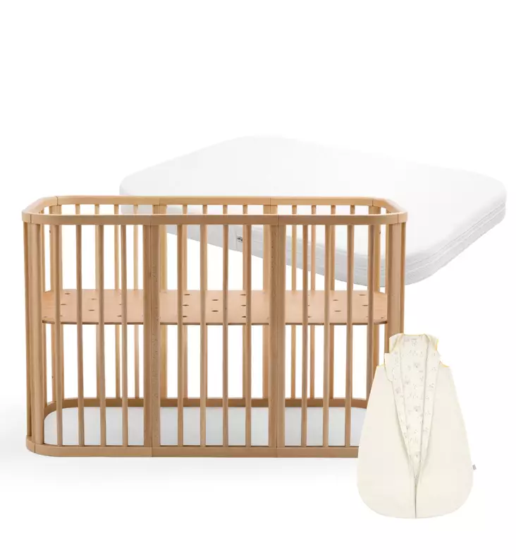 Stokke Nighti Pinnasänky Starttipaketti patjalla ja unipussilla natural wauva - Pinnasängyt ja kehdot - 705401-KPI - 1