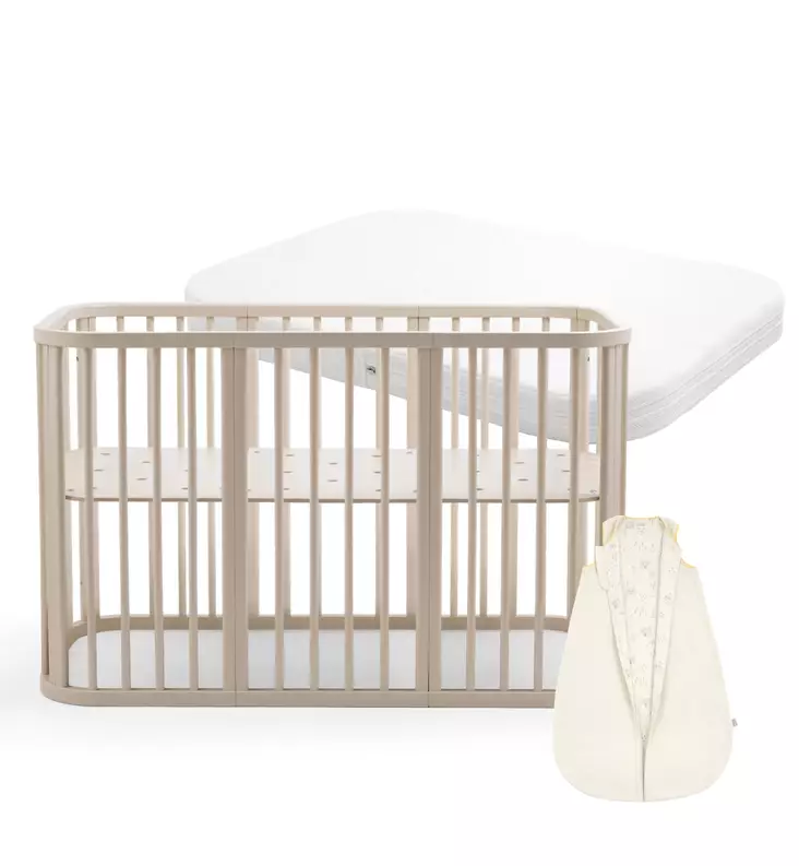 Stokke Nighti Pinnasänky Starttipaketti patjalla ja unipussilla vanilla white wauva - Pinnasängyt ja kehdot - 705402-KPI - 1