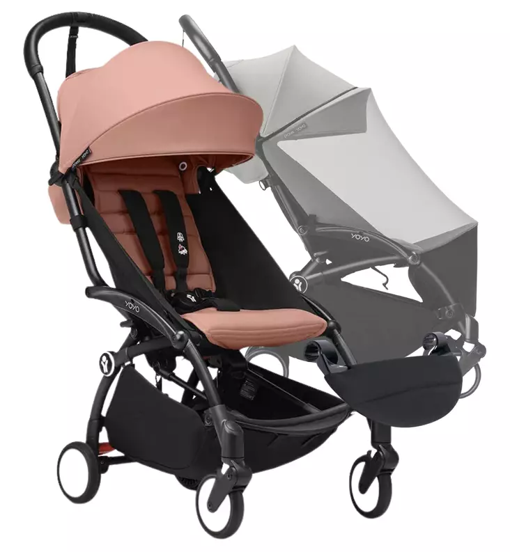 Stokke YOYO³ Matkarattaiden Starttipaketti jalkatuella ja hyönteissuojalla ginger wauva - Matkarattaat - 646002-KPGI - 1