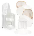 Stokke Sleepi Mini V3 Pinnasänky All-in-One Starttipaketti Reunapehmuste, Suojalakana, Muotolakana, Katosverho, Verhotanko, Jatkopalat Wauva White - Pinnasängyt ja kehdot - 591302-PSJ - 1
