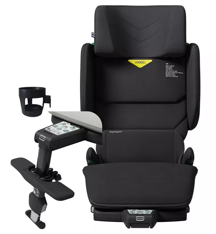 Axkid Up Turvavyöistuin Starttipaketti jalkatuella ja mukitelineellä coastal storm black wauva - Turvavyöistuimet lapselle - 27050139-PMJ - 1